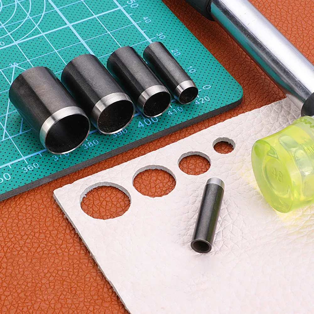 15-teiliges Leder-Kreisschneider-Werkzeug-Set, 1–15 mm Locher-Werkzeug mit Aufbewahrungsbox, Hohlstanzer, Cutter-Werkzeug, Lederhandwerk, Stanzformen – Detail 5