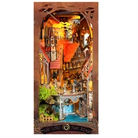 DIY Book Nook Wooden Miniature Model Kit Spirit Valley of The Magic Ring Bookend 3D Puzzle Bookshelf Home Decor Friend Gifts 2