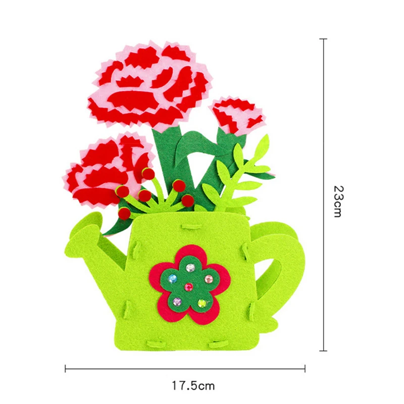 DIY Flower Pot Potted Plant Art Craft Toys Montessori Non-woven Kindergarten Handmade Teaching Aids Kids Educational Toys Gifts