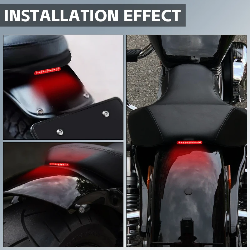 Evomosa Motorcycle Red Rear Tail Lamp 12V Mini 5 LED Stop Brake Light Universal for Motorcycle Scooter ATV Bike Cafe Racer Motor