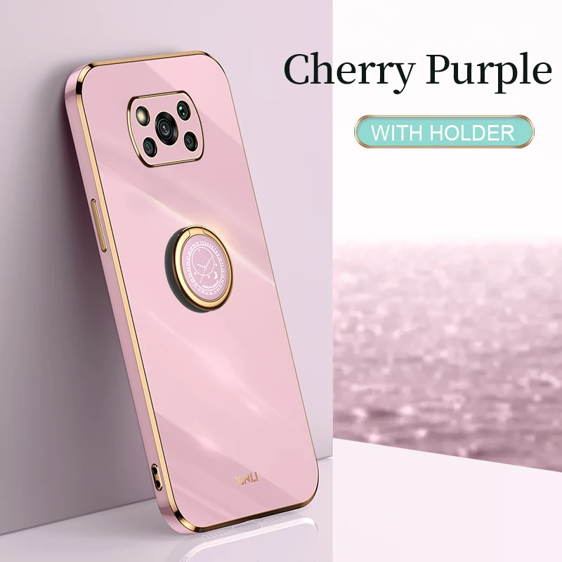 Luxury Gold Frame Silicone Phone Case with Plating Finish - Soft Back Cover