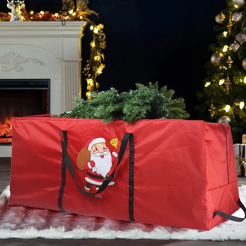 Foldable Xmas Decoration Storage Bag Christmas Tree Wreath Oxford Cloth Bag For Storing Christmas Utenciles Garland Home Storage christmas tree storage bag christmas storage bag