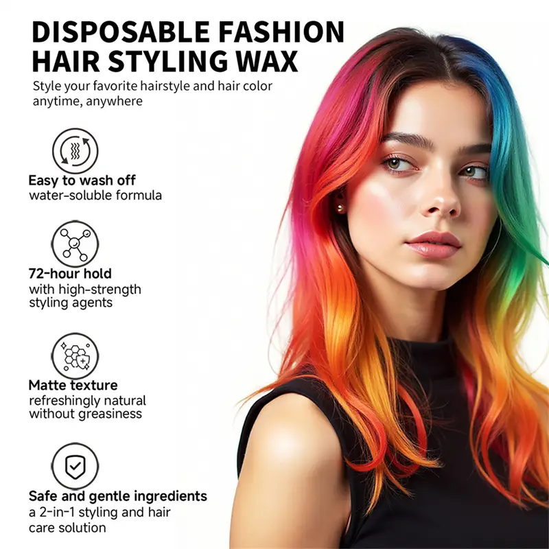 13-Color Temporary Hair Color Wax Hair Styling Paste,Disposable Colorful Hair Dye Cream for Unisex Adult for Hair Coloring Style - Image 5