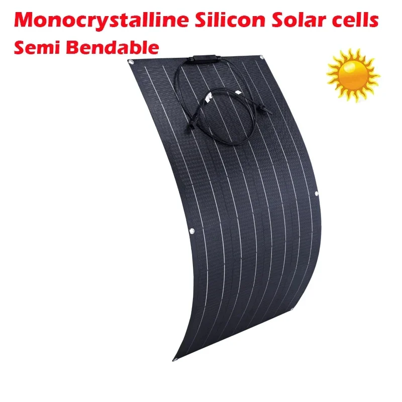 ETFE 150W Flexible Solar Panel Portable Solar Cell Energy Charger DIY Connector for Smartphone Charging Power System Car Camping foldable solar charger