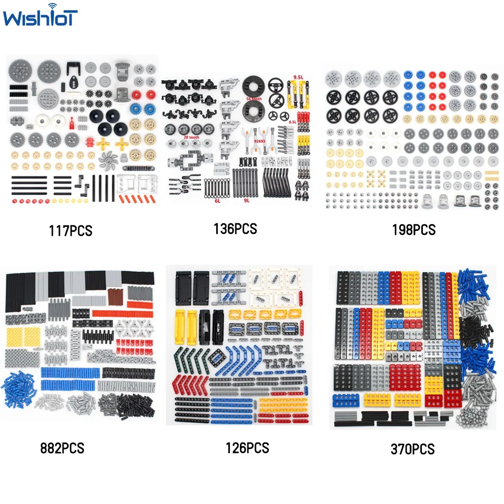 MOC Technical Parts Set Suspension Steering Gearbox Differential Gear Pin Liftarm Bricks Axle Connector Panel Building Blocks
