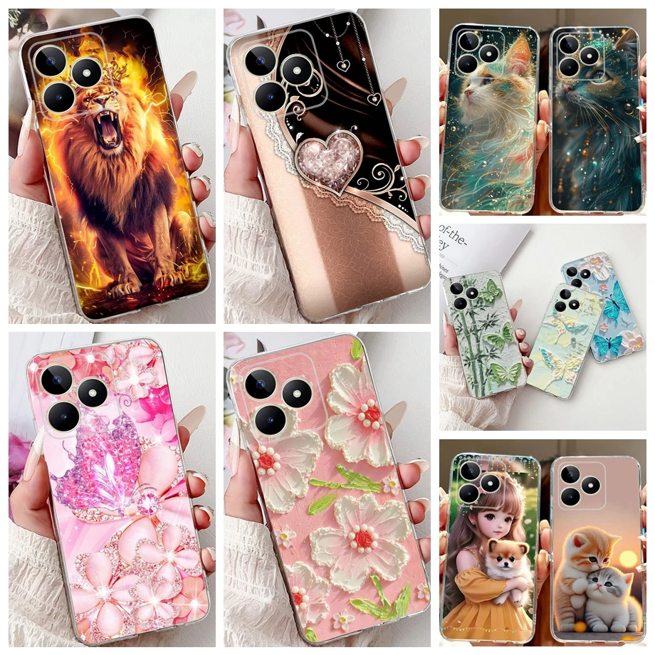 HONLEN Custodia Compatibile con Realme C53 / Realme C51 / Realme Note 50 ( 6.74 Inches) Morbida Liquido TPU Silicone Case Protettiva, Antiurto in Antigraffio Cover Protettiva