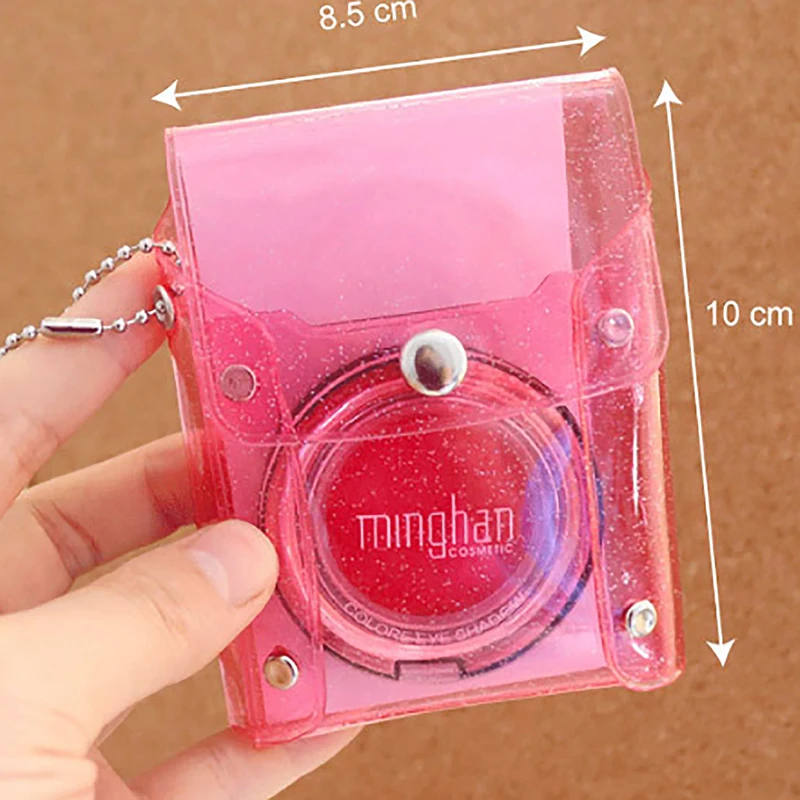 Mini make-up bag cute sequined transparent lipstick bag pink key chain make-up case cosmetic bag