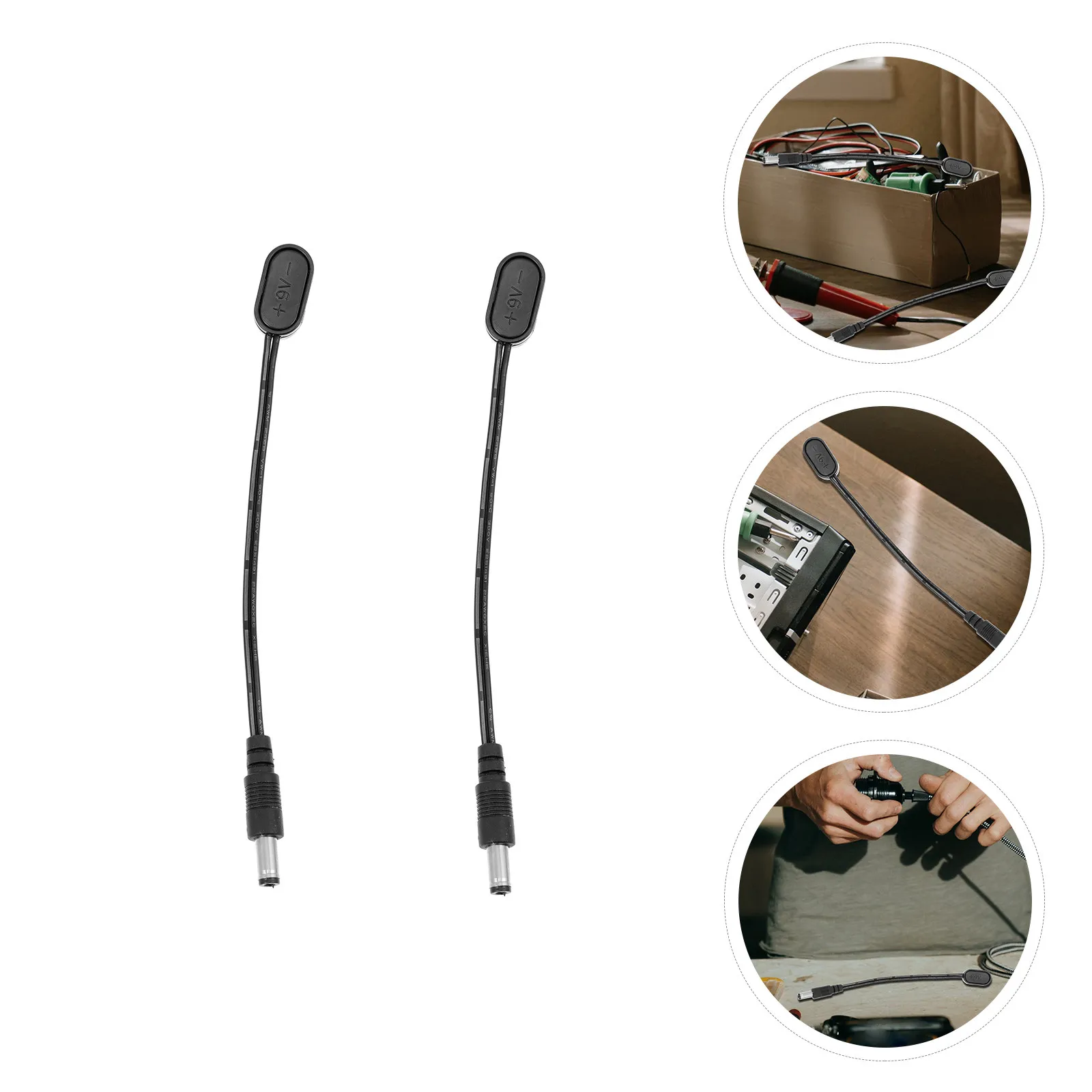 2Pcs 배터리 클립 케이블 남성 플러그 변환기 케이블 전문 이펙터 9V 전원 공..