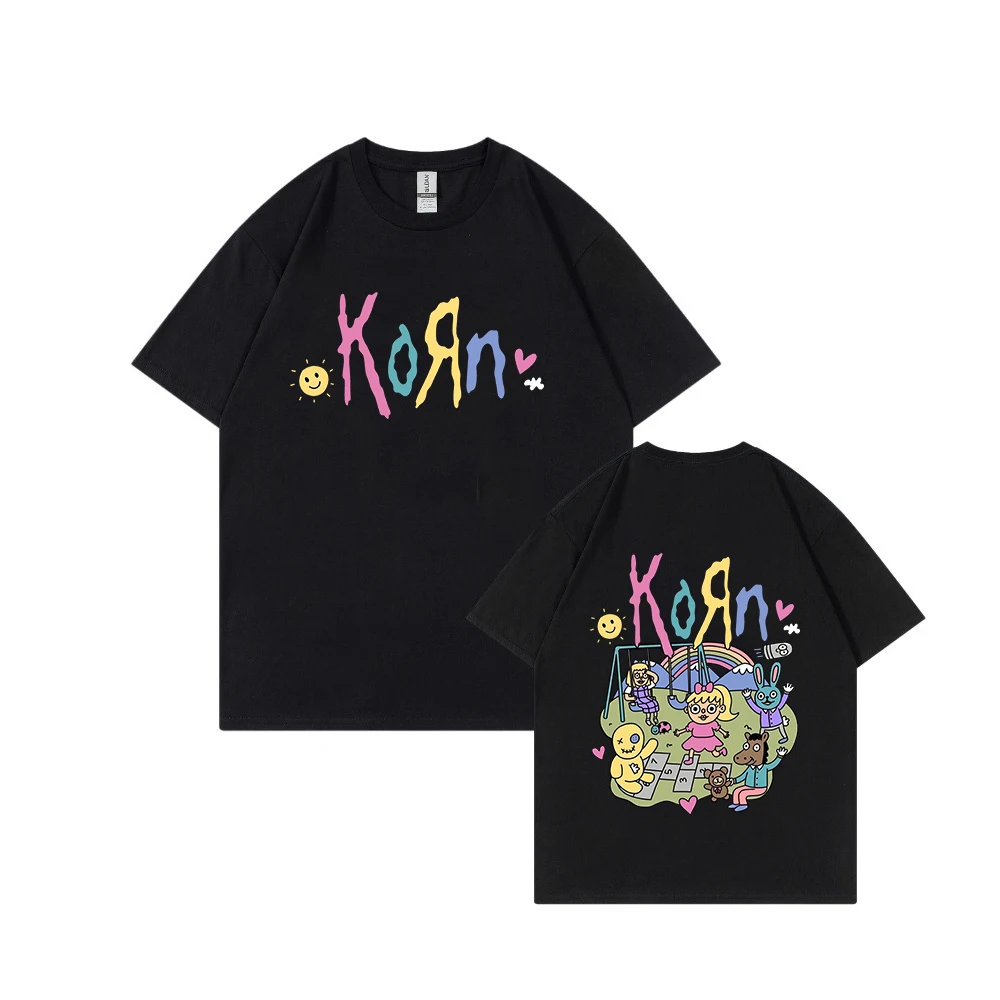 Korn Rock Band Music Album T Shirt Donna Uomo Vintage Metal Gothic Plus Size T-Shirt Streetwear Estate Manica Corta In Cotone Tshirt