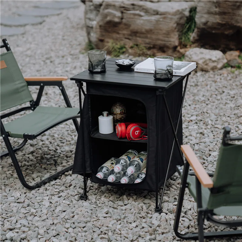 

Outdoor Lightweight Atorage Table Portable Camping Table Aluminum Alloy Table Folding Kitchen Cooking Table Picnic BBQ Shelf