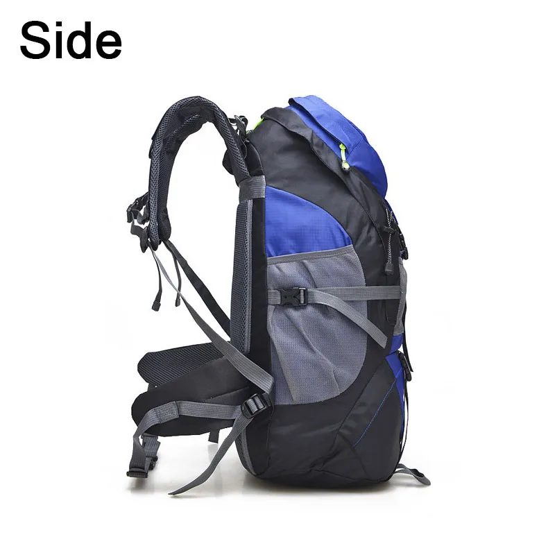 FENGDONG 50L Expandable Hiking Backpack - Waterproof, Lightweight, With Shoe Compartment, Blue - View #11