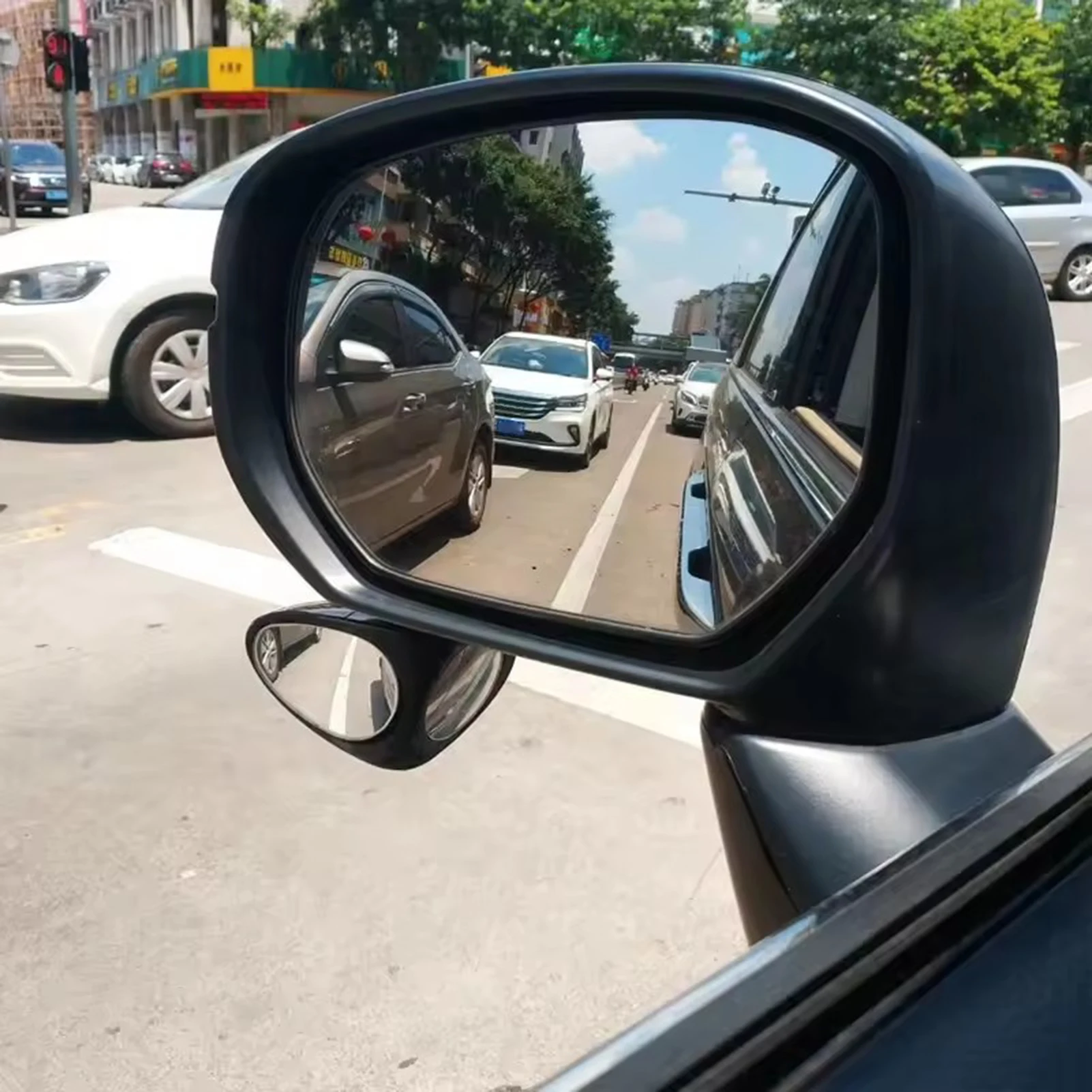 The 2026 blind spot mirror for trucks and SUVs showing wide-angle coverage.