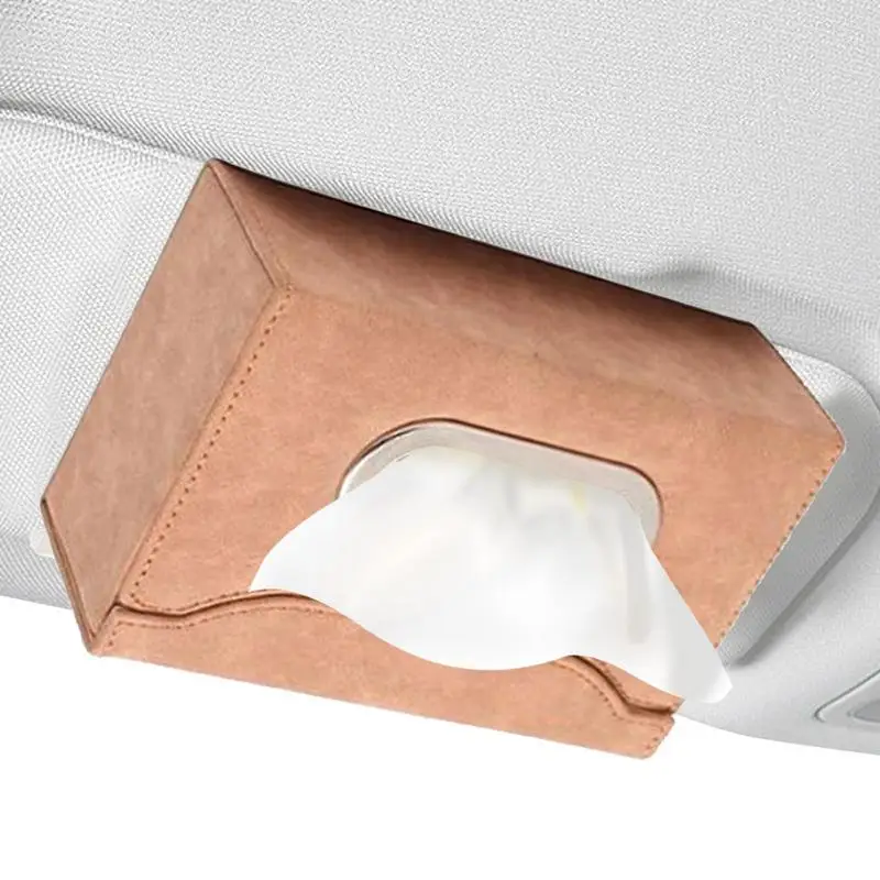 

Car Sun Visor Tissue Box Vehicles Headrest Napkin Holder With Fixing Strap Soft Napkin Dispenser For Cars Trucks SUVs Headrest