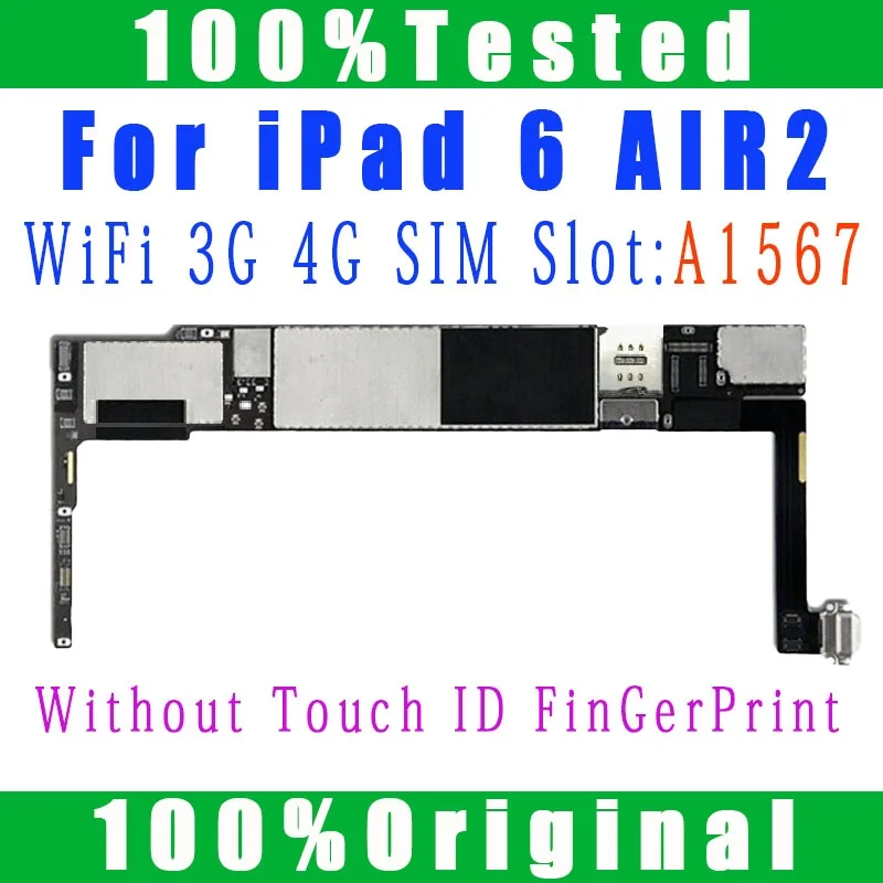 iCloud Logic Board For iPad 5 6 Air 1 2 Motherboard A1566 A1567 A1474 A1475 WIFI & WIFI Cellular For iPad AIR1 AIR2 mobile motherboard cell phone parts