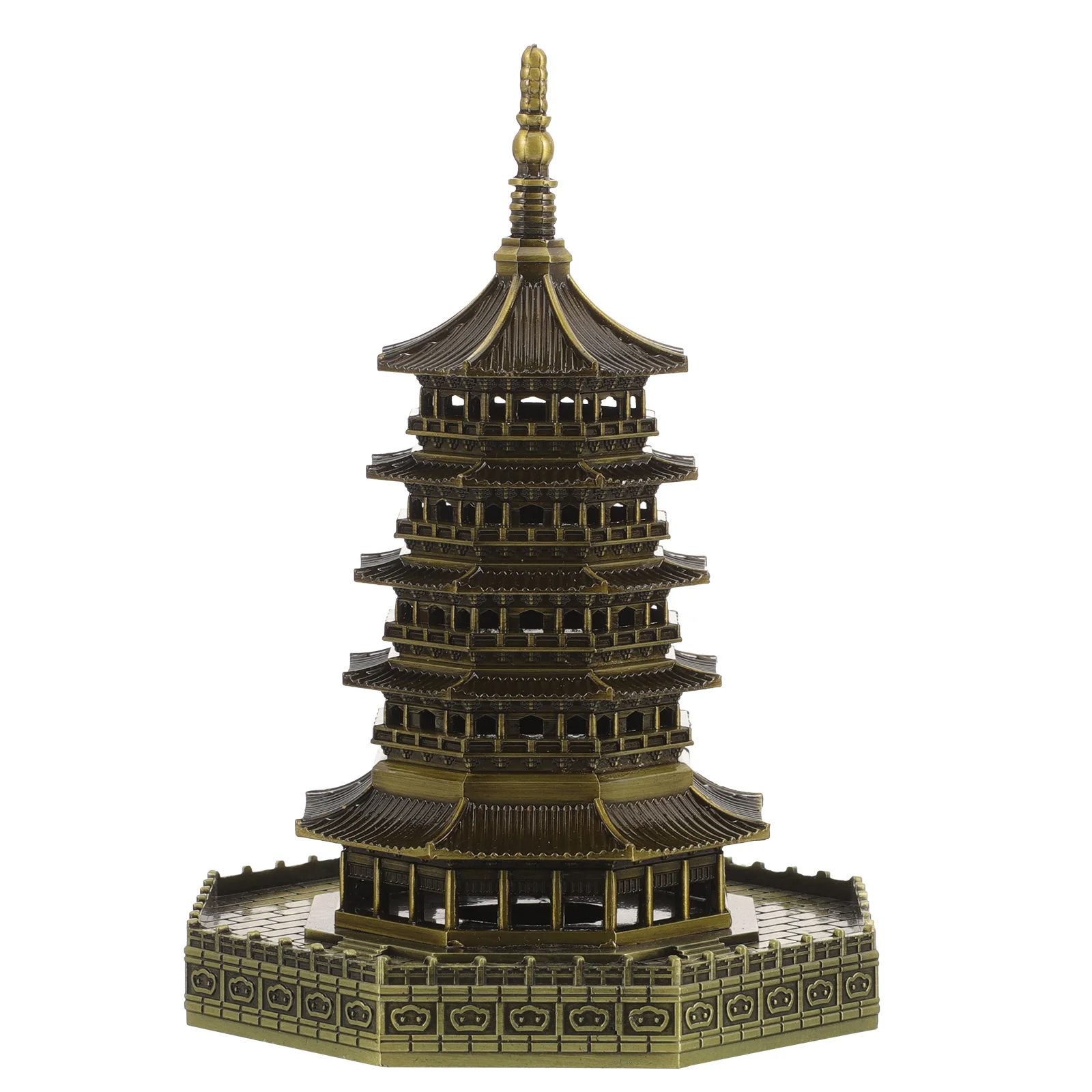 

Pagoda Shape Landscape Decor Miniature Figurine Pavilion Model Gardening Decorations Statue Ornaments Desk Top