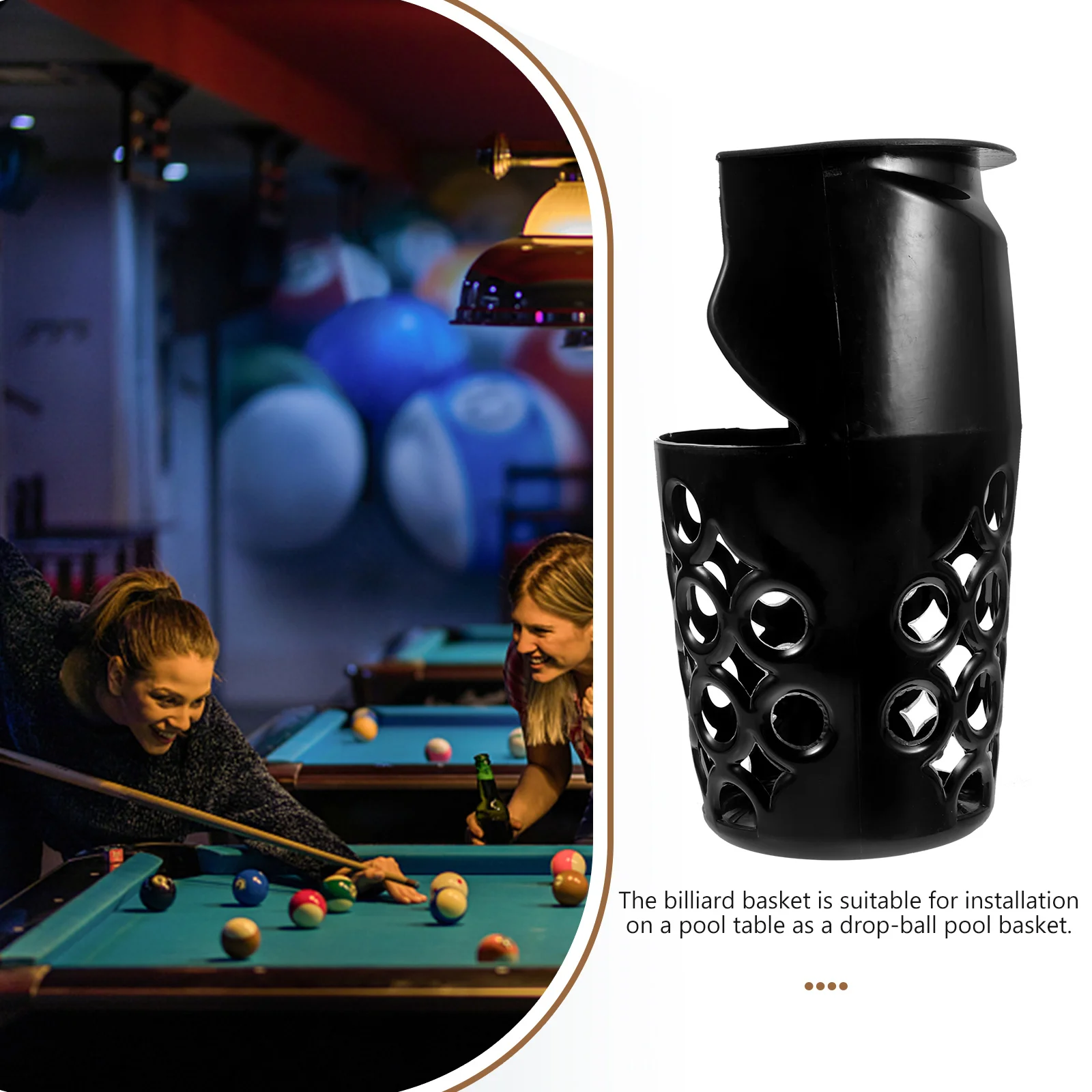 Plastic Drop Ball Basket Billiard Table Accessories Storage Holder Sports Pool Supplies Container PP Material Anti Fall Design