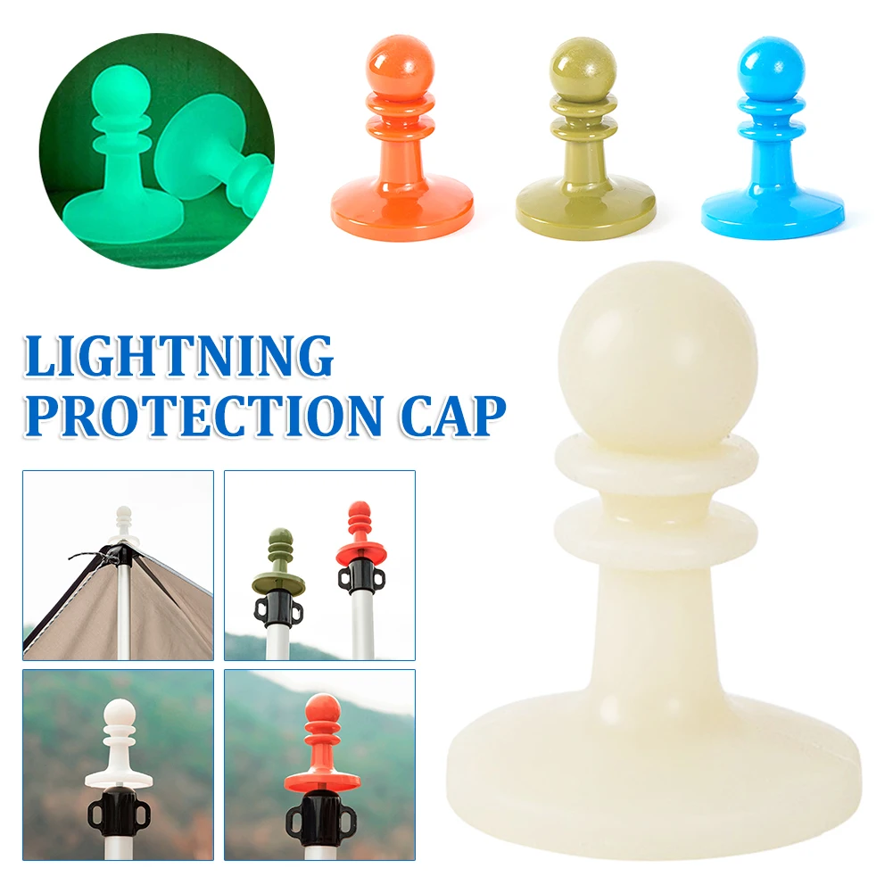 

Camping TPU Guard Outdoor Canopy Lightning Protection Cap Camping Canopy Tent Poles Cap Awning Rod Cover Lightning Protector