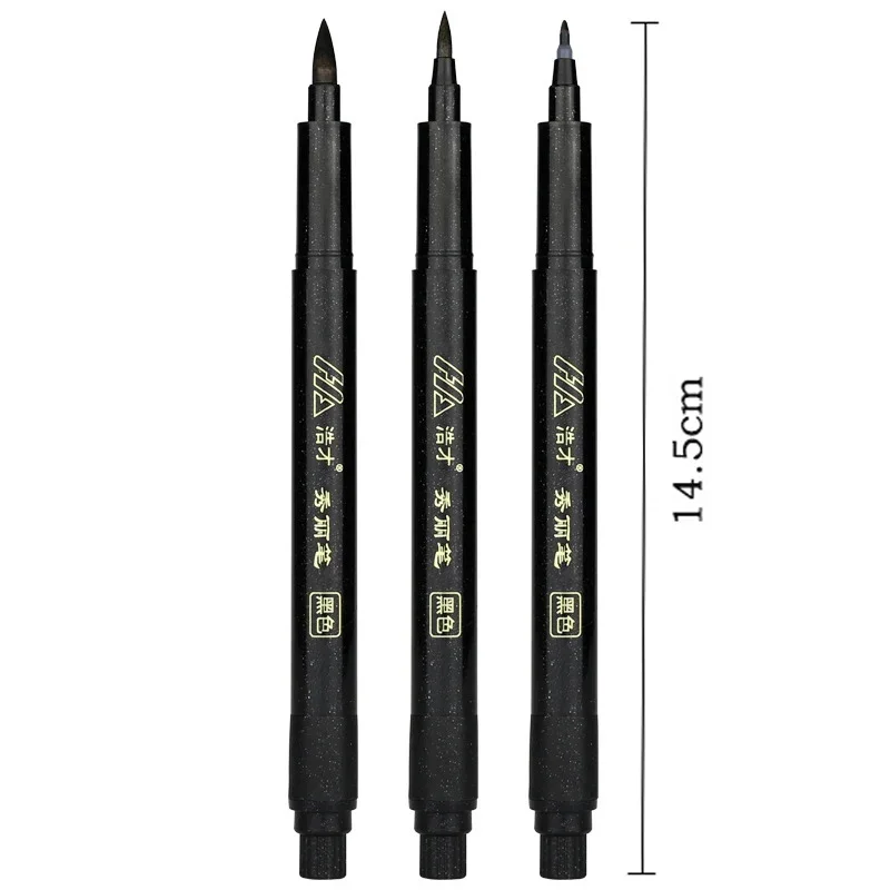 3 Pcs/Set Calligraphy Painting Pen Chinese Brush Pens for Writing Lettering Signatures Soft Brush Tip Refillable Ink Art Craft 5