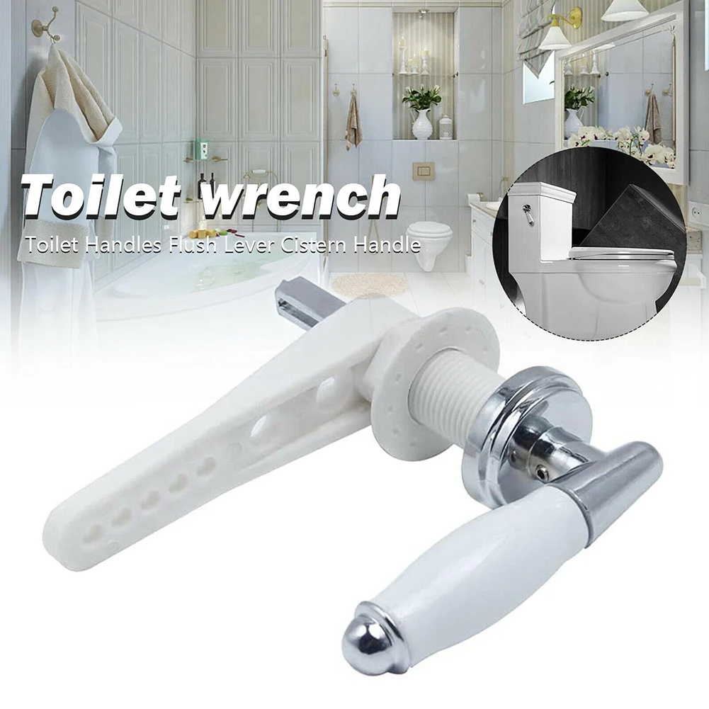 Bathroom Traditional Ceramic Cistern Lever Flush Replacement Toilet Wrench Handle Part Tool_voghion.com