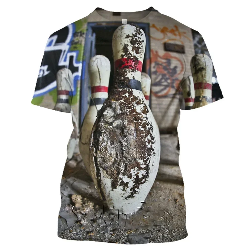 

Summer Streetwear Casual T shirts Tops 3D Popular Sports Bowling 3D Full Printing T-Shirt Fashion Men Pullover Short Sleeve