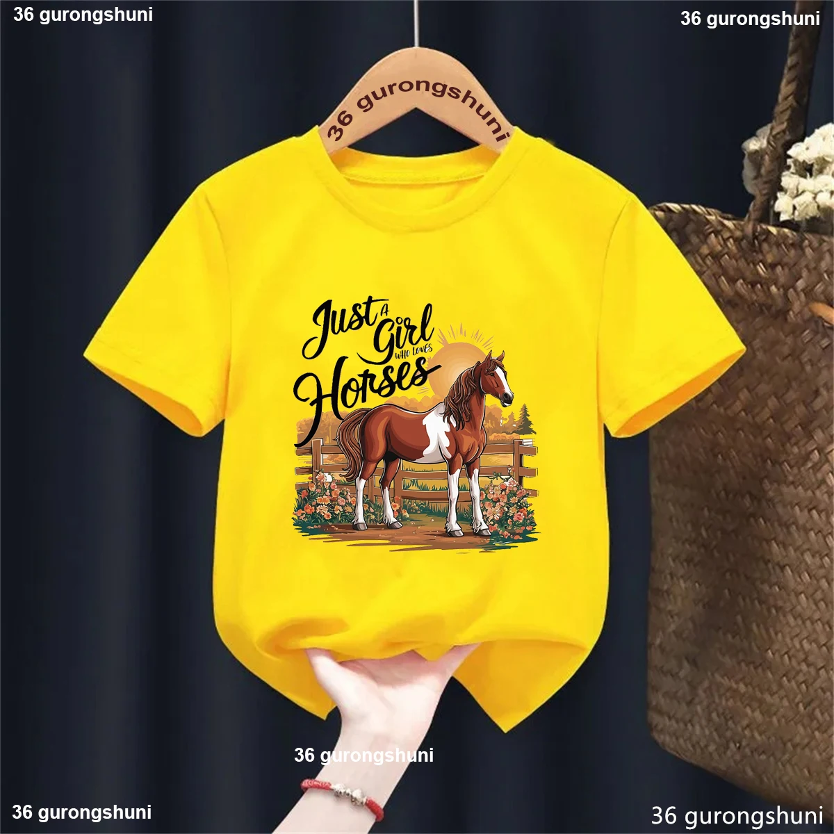 Just A Girl Who Loves Horses Graphic Print T Shirt For Girls/Boys Summer Fashion Kids Clothes Harajuku Kawaii Girls 