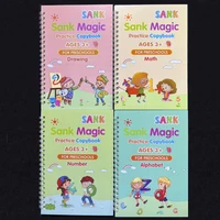 4pcs Sank Magic Practice Copybook Pen Preschools Kids Calligraphy English Verison Free Wiping Children Reusable Writing Book 2