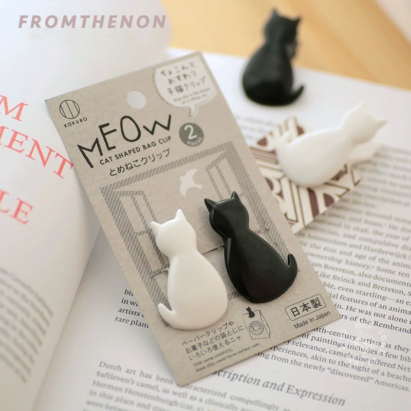 

Fromthenon 1 Pair Notebook Classification Cute Long Tail Clip Stationery Storage Clip Cute Cat Bookmark Stationery Supplies