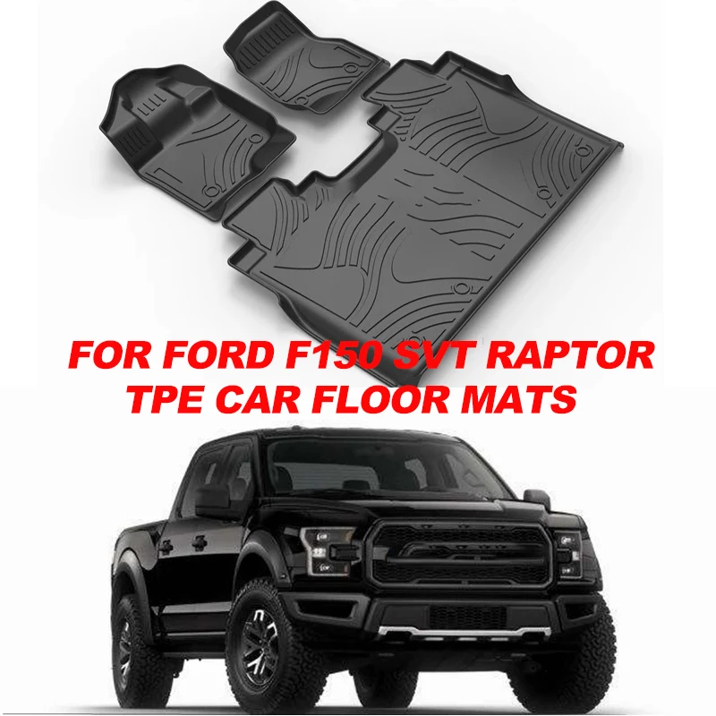 Utilizzare Per Ford F150 Svt Raptor Custom Car All-Weather Tpe Tpo Floor Foot Mat Set Completo Trim Per Adattarsi A F150 Tappetino Impermeabile