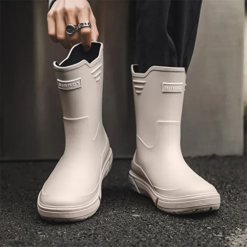 Cross-border Korean mid-calf rain boots men's non-slip wear-resistant rain shoes