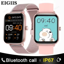 

EIGIIS Smart Watch Women Full Touch Screen Sport Fitness Tracker Heart Rate Monitor Blood oxygen Smartwatch Men For Android iOS