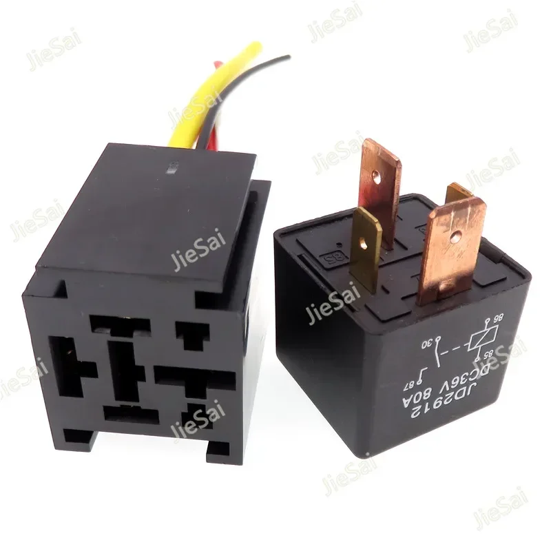Description Picture 3 of item1set JD2912 80A 4Pin Normally Open Direct Current Car Relay Wide Foot High-power Automotive Relay With Socket