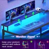 L Shaped Gaming Desk, 51" Computer Desk with Storage Shelves, Gamer Desk with Power Outlets & LED Lights,Black 4