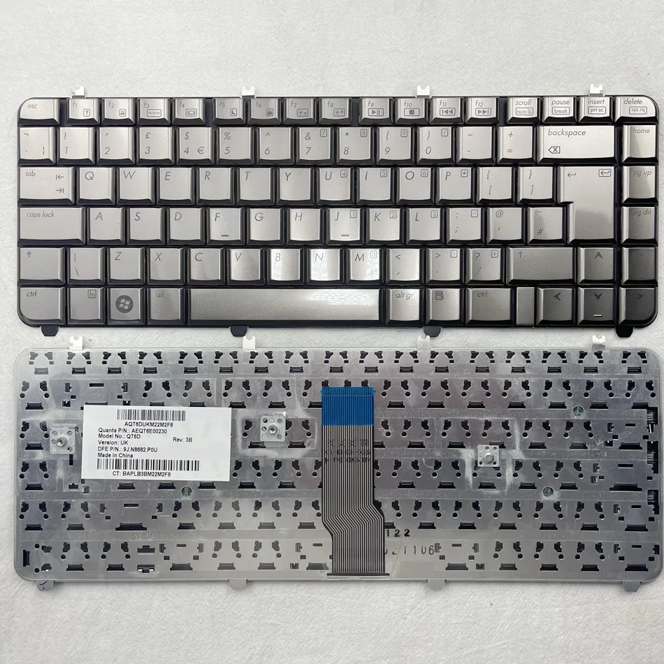 

UK Laptop Keyboard For HP DV5 DV5T DV5Z DV5-1000 DV5-1100 DV5-1200 Series QT6D Bronze UK Layout