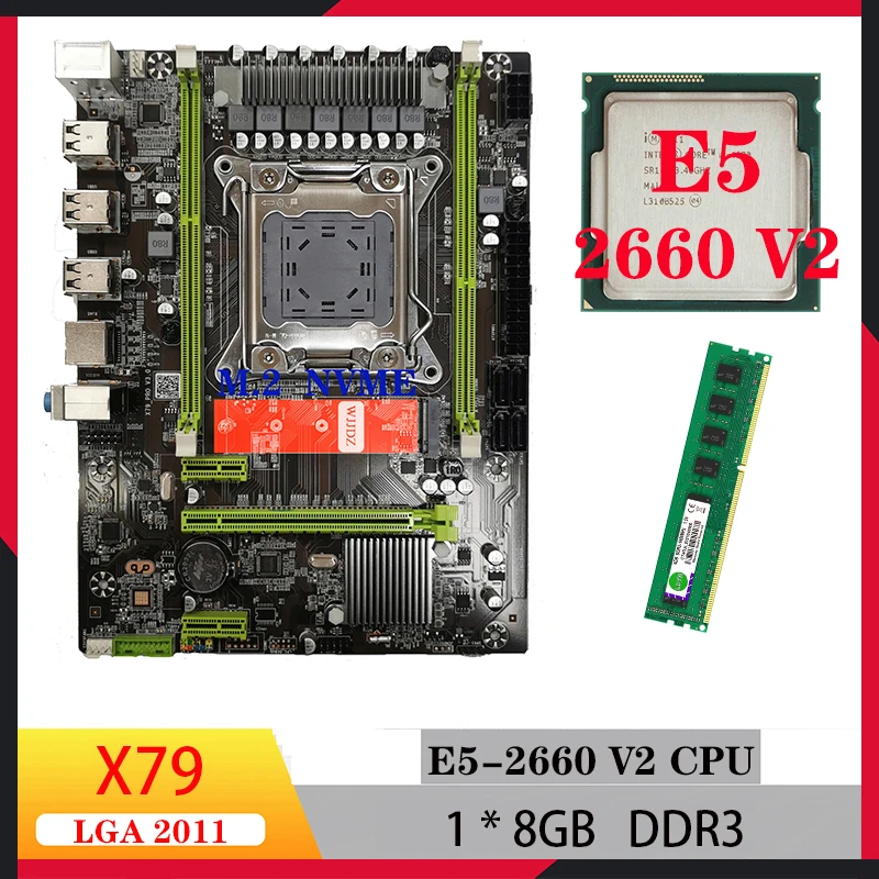 

kit xeon x79 M pro motherboard combo e5 2660 V2 kit motherboards and processor ram set 1*8gb ddr3 M.2 NVME SATA for pc gaming
