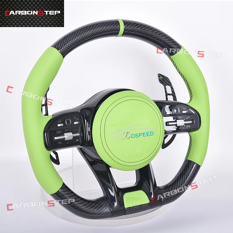 

Upgrade Leather Carbon Fiber Led Steering Wheel For Mercedes Benz W205 AMG W212 W213 CLA C300 W204 W246 GLB A45 E Class A Class