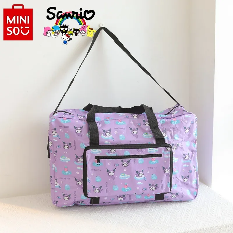 Miniso Sanrio New Travel Bag Fashionable and High Quality Foldable Luggage Storage Bag Cartoon Large Capacity Home Storage Bag