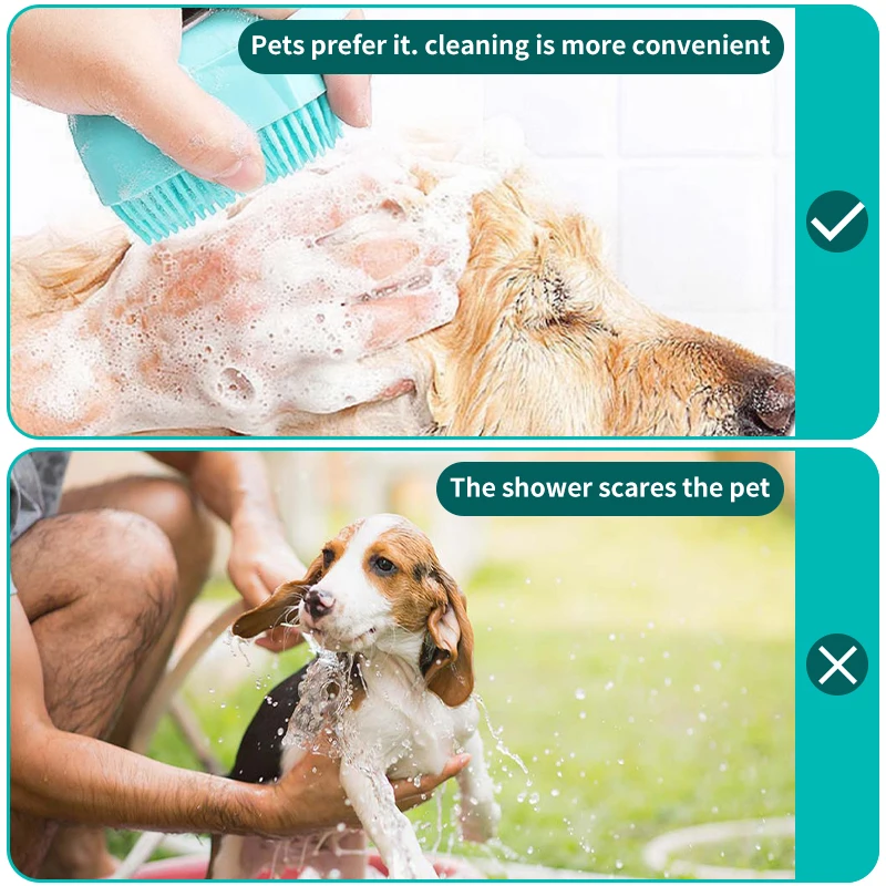 Pet Shampoo Massager Brush Bathroom Puppy Cat Massage Comb Grooming Shower Brush 1PC cat grooming brush