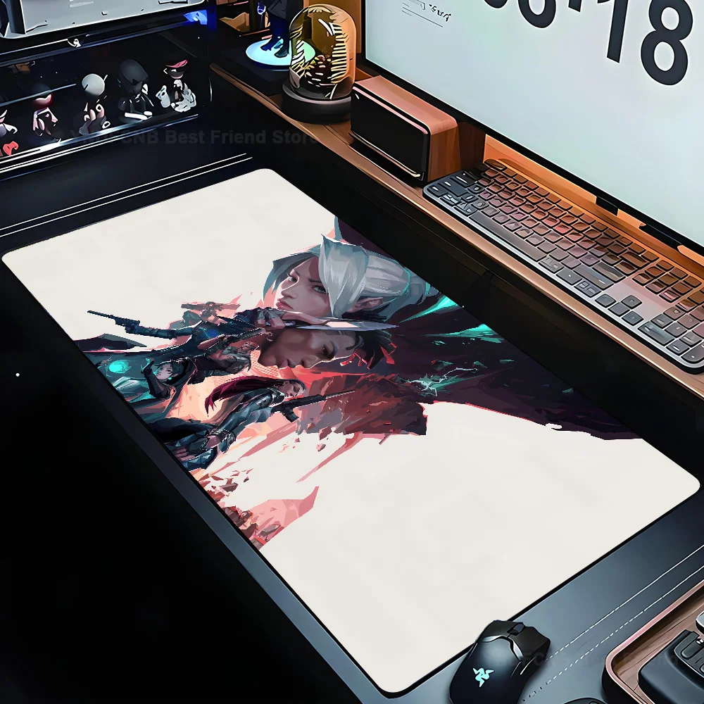 

V-Valorant Mousepad Large Computer Gaming Accessories MousePads Desk Mats Anti-slip Laptop Soft Mice Pad