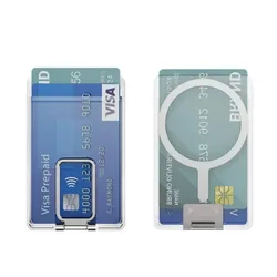 Enhanced Magnetic Clear Wallet with Card Slots (Silver)