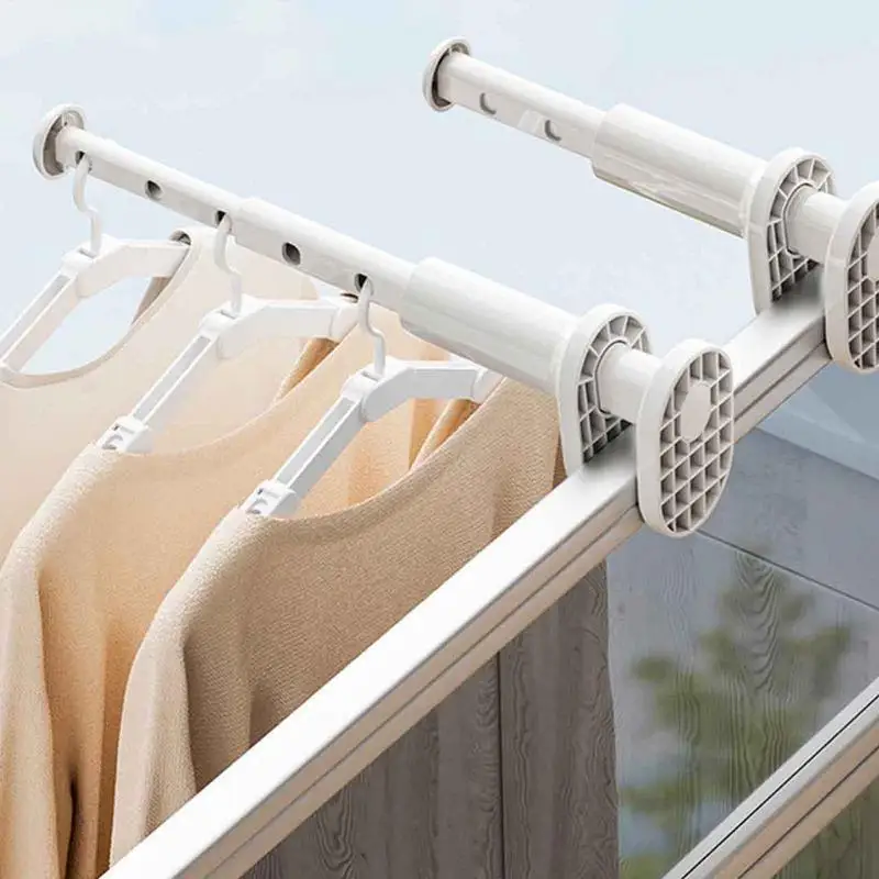 1Pcs Travel Clothes Hanger Portable Window Frame Hanging Drying Rack For Indoor Wall Mounted Space Saving Clothes Hanger 4