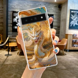 Cartoon Dragon Series Soft Clear TPU Transparent Phone Case - Google Pixel 5a 5G (B7)