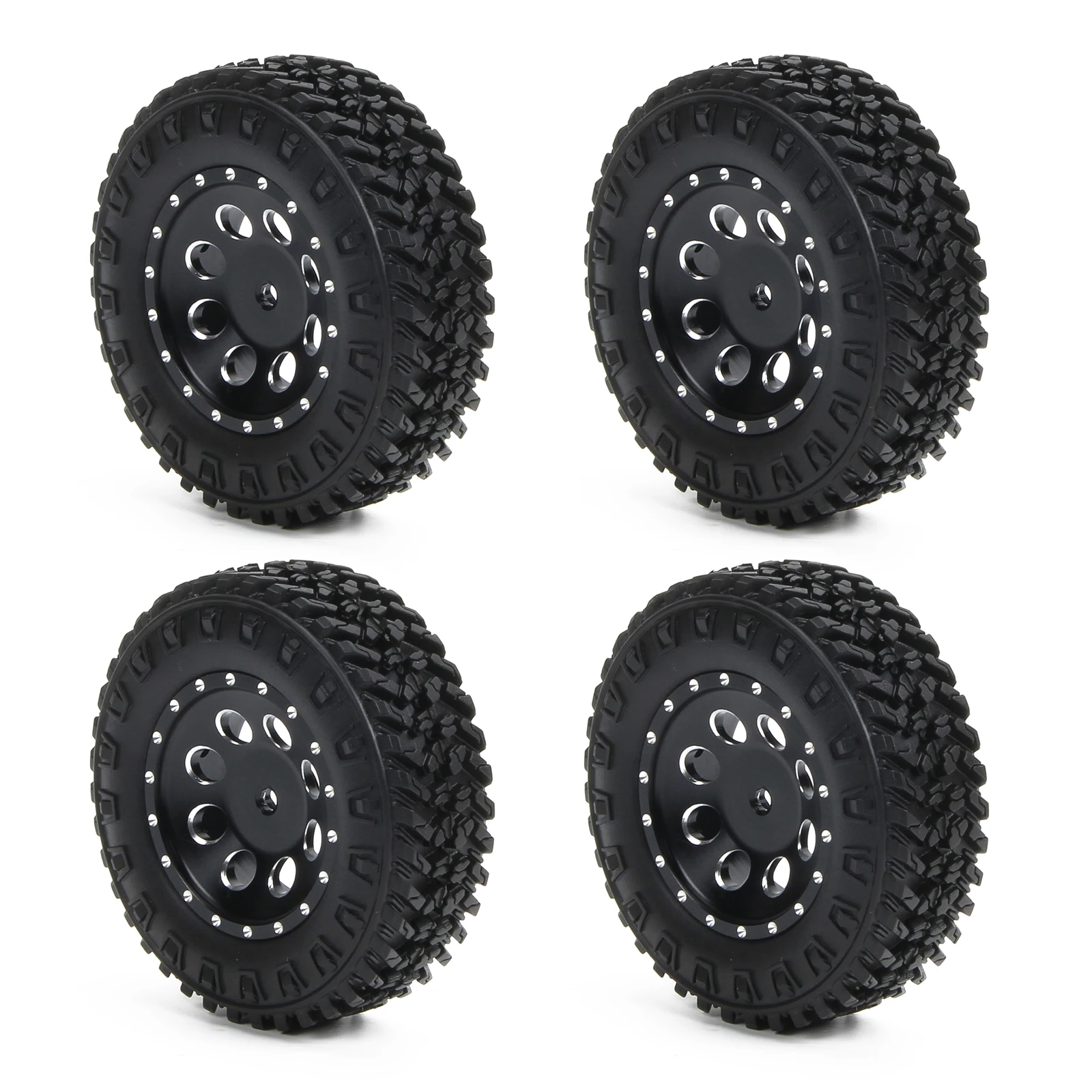 

1.25in aluminum alloy tire assembly 4psc. 8 holes titanium color 60*20 H7MM small gravel tire for FMS1/18 FMS1/24 SCX24