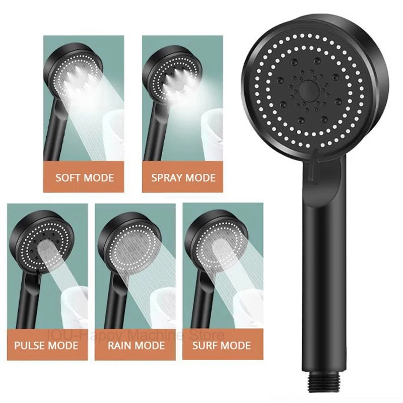 Water Saving Shower Head 5 Mode High Pressure Bath Shower Adjustable Water Massage Eco Shower Bathroom Accessories 2