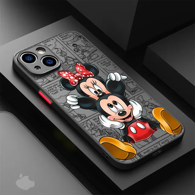 thumbnail image 1 of Funda de teléfono de Mickey y Minnie Love de Disney para Apple iPhone 15, 16 Pro Max, 13, 14 Plus, 12 Mini, 11 Pro, XR, 8, SE, 7, 6S, XS MAX, cubierta mate, 1 of 5