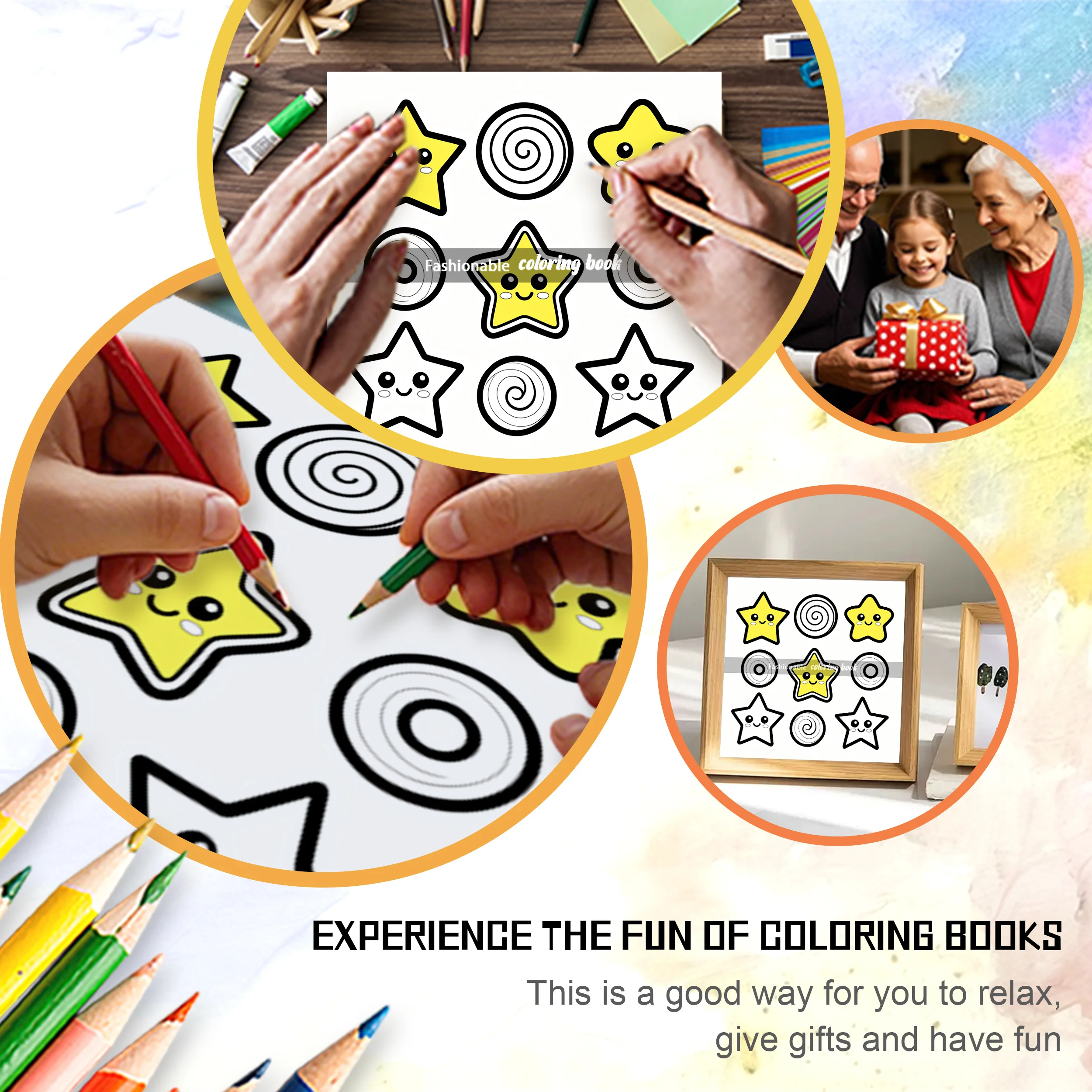 SIMPLE PATTERNS Bold-easy Patterns Coloring Book for Adults Cute Drawing Book Perfect Gift for Party and Birthday 6