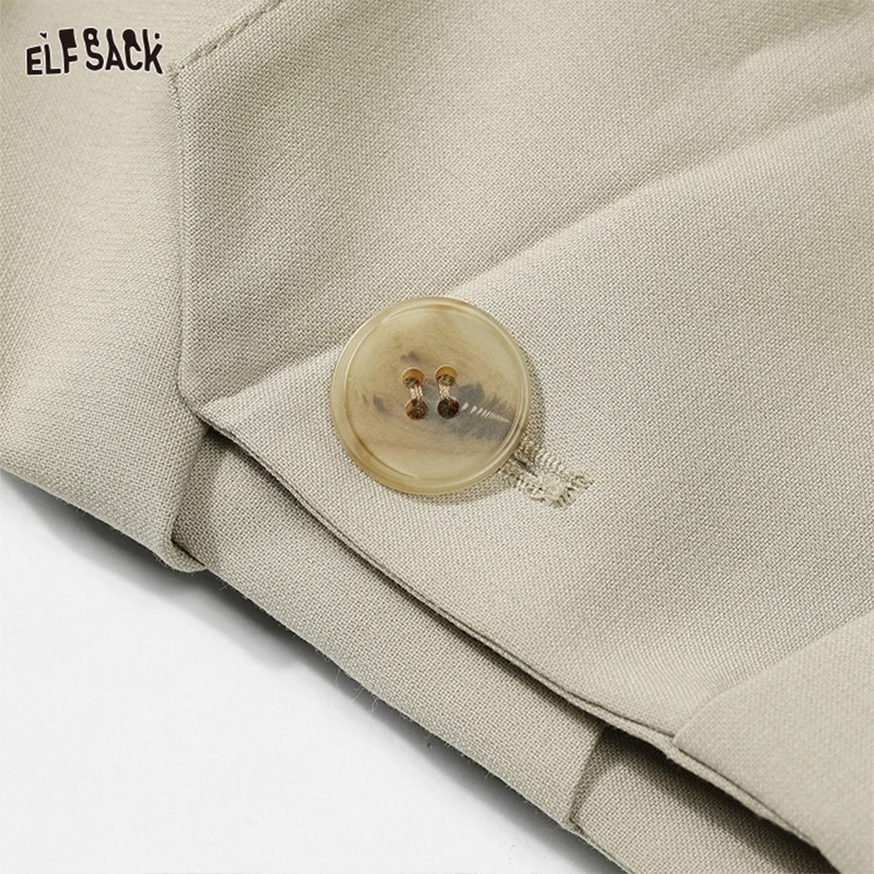 ELFSACK temperament frill cropped blazer coat for women 2024 spring new office style lapel casual style hot girl loose top coat