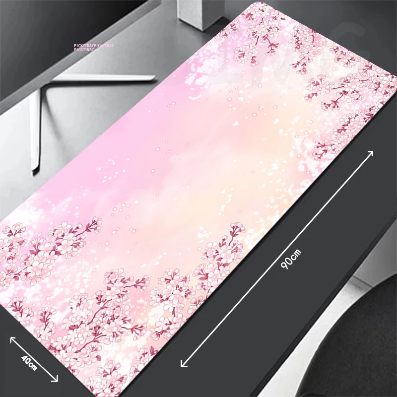thumbnail image 1 of Alfombrillas de ratón grandes para videojuegos, alfombrilla de ratón Sakura para ordenador, alfombrilla de ratón de 90x40cm, almohadillas de escritorio para teclado de PC, alfombra de mesa, 1 of 5