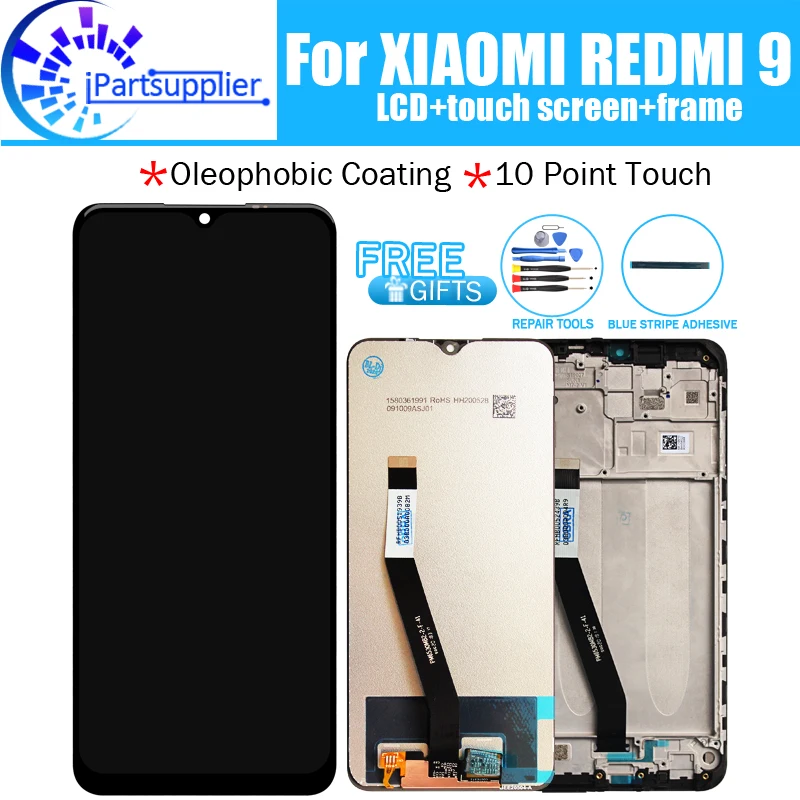 

ЖК-дисплей и дигитайзер сенсорного экрана в сборе для Xiaomi Redmi 9, 100% новый протестированный ЖК-экран + сенсорный экран для Redmi 9