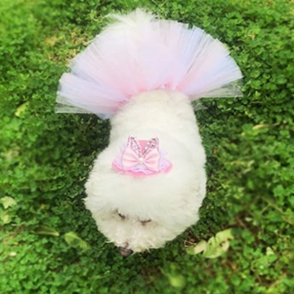 Dog Tutu Tulle Dress With Headwear Dog Costume Skirt For Puppy Cats Bunny Pet Outfit Birthday Princess Ballerina Dress Supplies