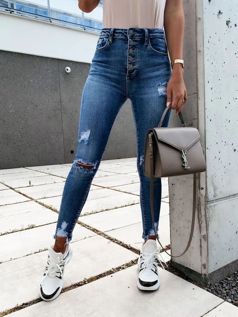 2024 Hot Sale New Design Styele Women Casual Clothing Sweatwear Sweet Sexy Fashion Soft Good Fabric Cool Soft  Womens Jeans